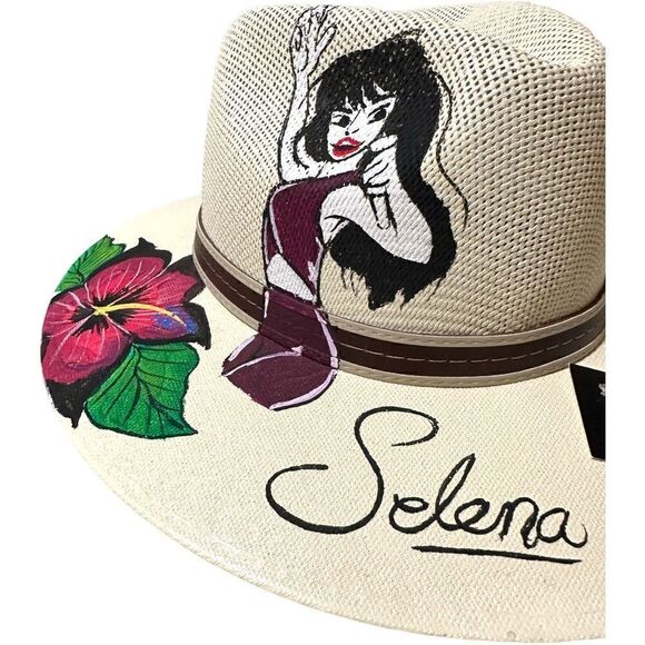 Cowboy Hat Hand painted of SELENA ❣️one size *Unisex* - Picture 9 of 15